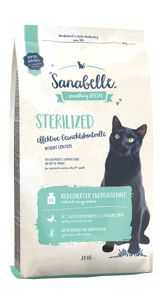 Artikel mit dem Namen Sanabelle Sterilized im Shop von zoo.de , dem Onlineshop für nachhaltiges Hundefutter und Katzenfutter.