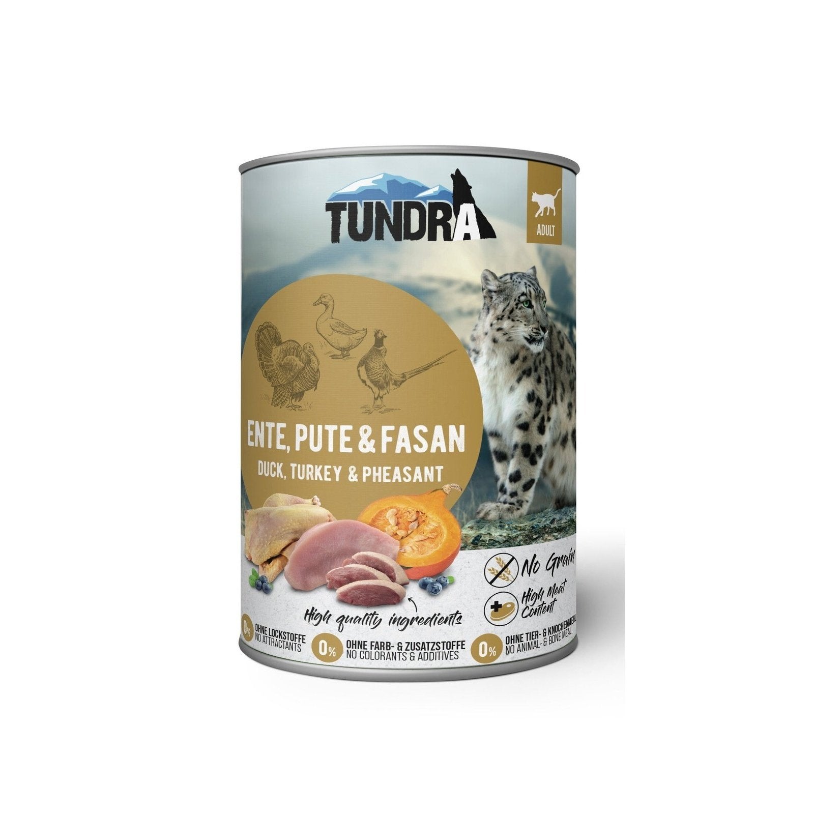 Artikel mit dem Namen Tundra Katze Ente, Pute & Fasan Dose im Shop von zoo.de , dem Onlineshop für nachhaltiges Hundefutter und Katzenfutter.